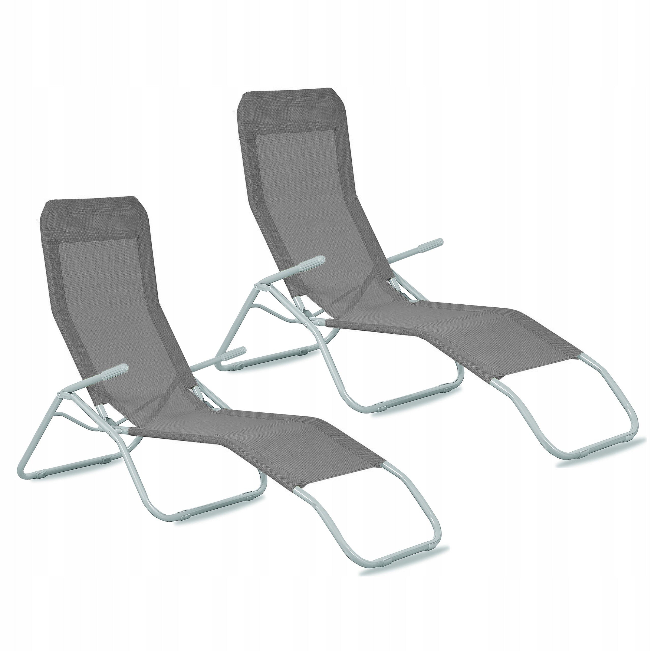 Garden Sun Lounger Aga Siesta Grey 2 Pcs Folding Adjustable Strong Terrace UV Manufacturer code 2x MR4250-Grey nebo 2x MC372171G