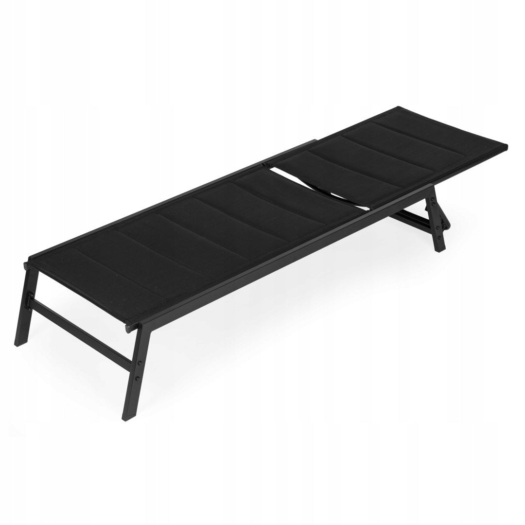 Garden Sun Lounger Beach Couch Backrest Adjustment Steel Construction Black Color black