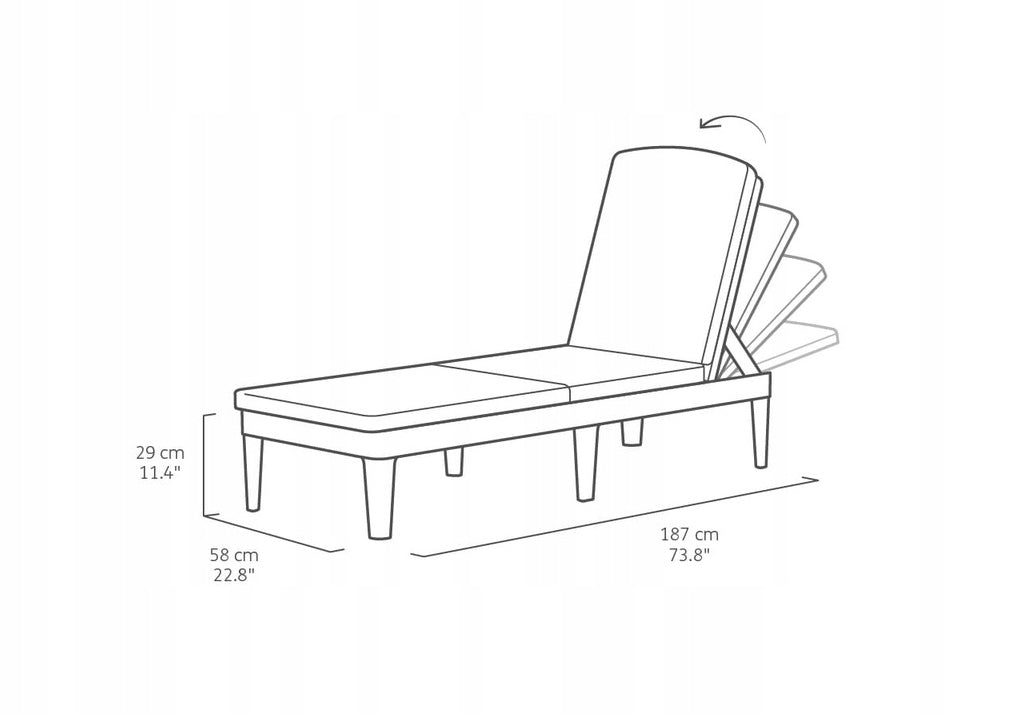 Garden Sun Lounger Beach Pool Adjustable Folding JAIPUR Sun Lounger KETER Model Jaipur
