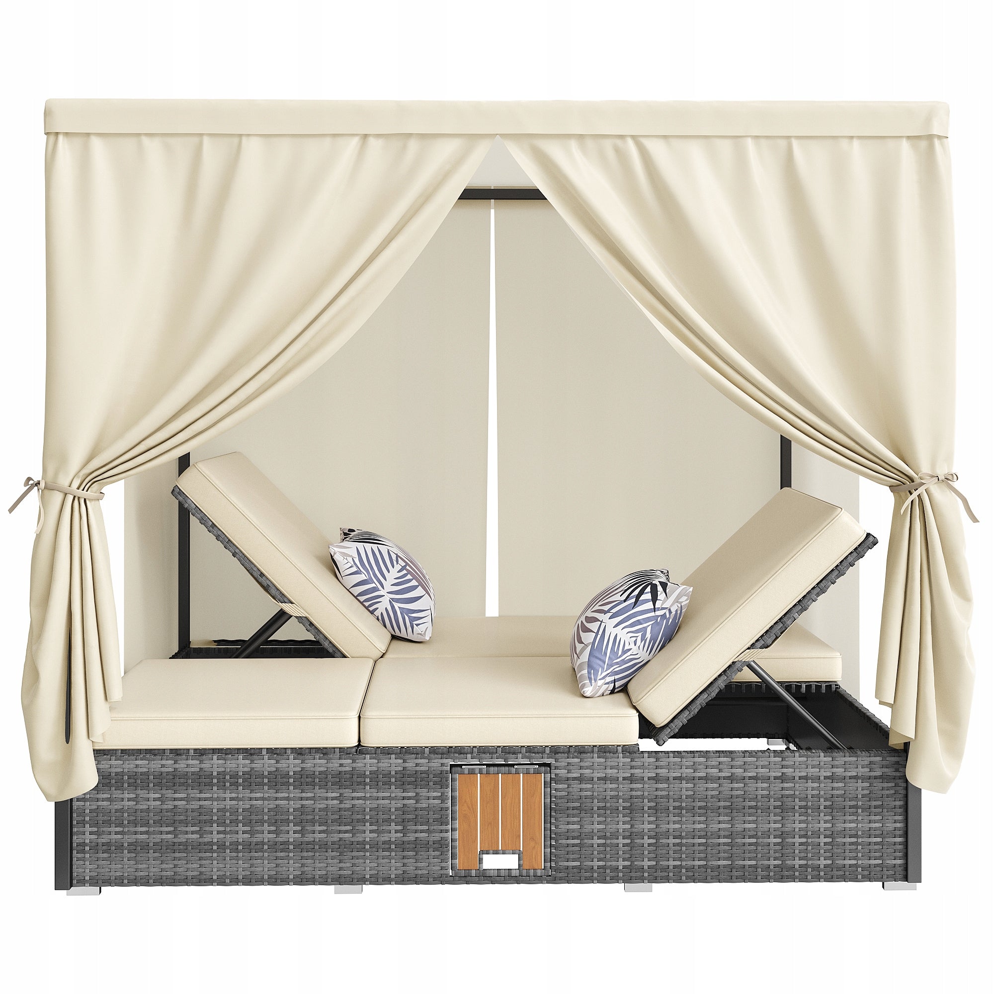 Garden Sun Lounger Double Bed Umbrella Rotang in Cushion Distance Balcony Garden Style modern
