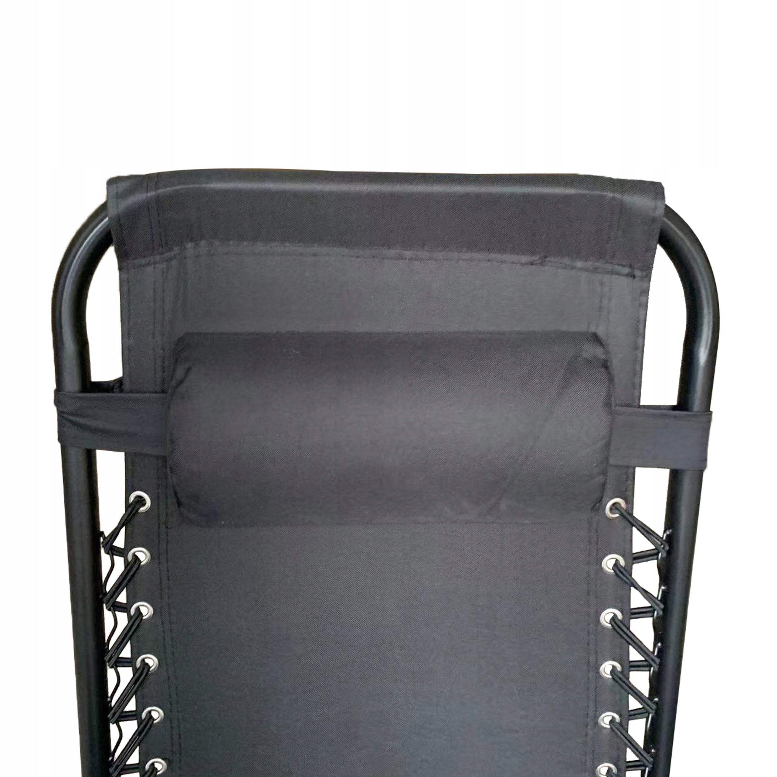 Garden Sun Lounger Folding 2in1 with Headrest Drink Table Relaxation 120 kg Kind sunbed