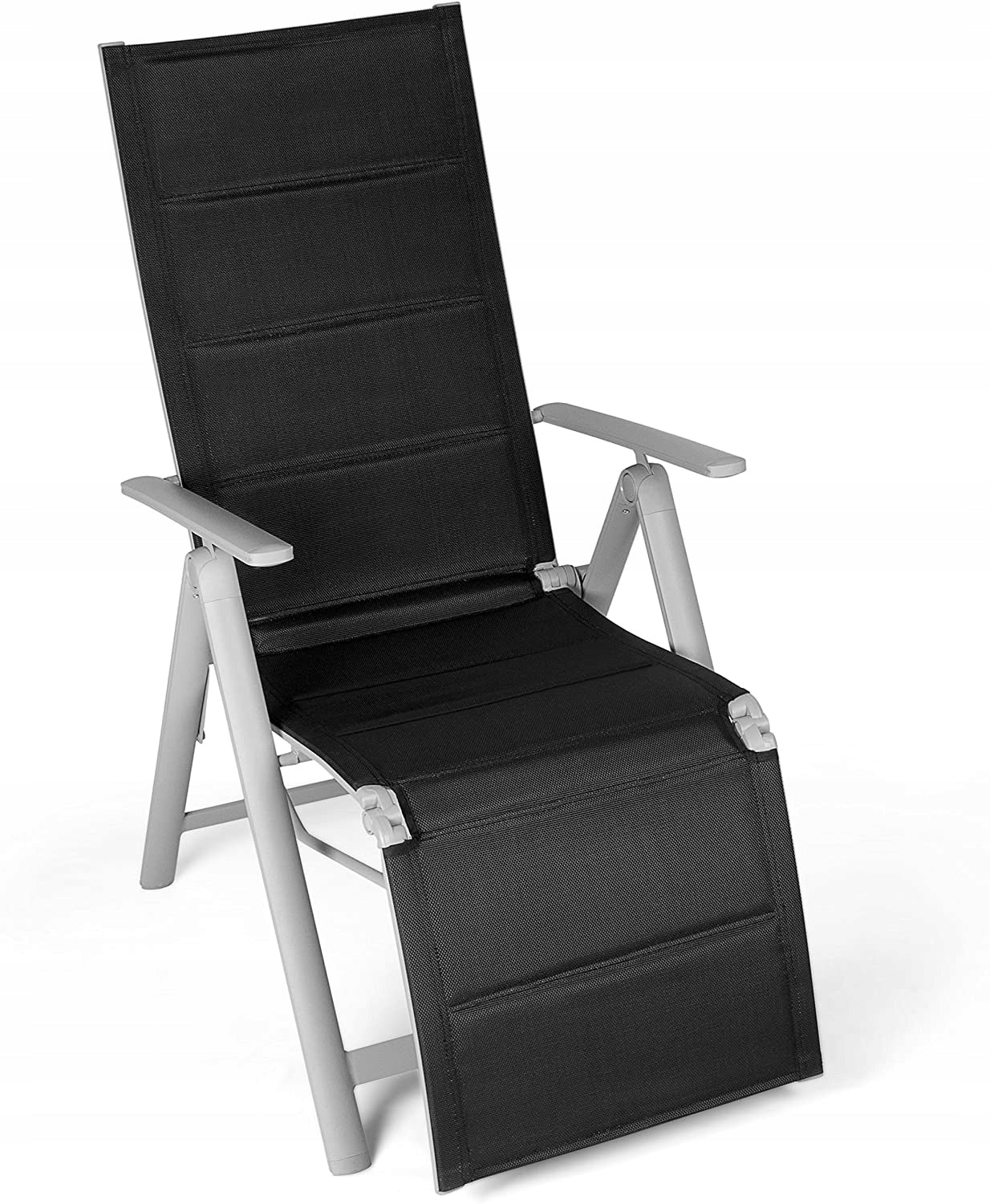 Garden Sun Lounger Folding Chair with Footrest Adjustable Aluminum Vanage Brand VANAGE