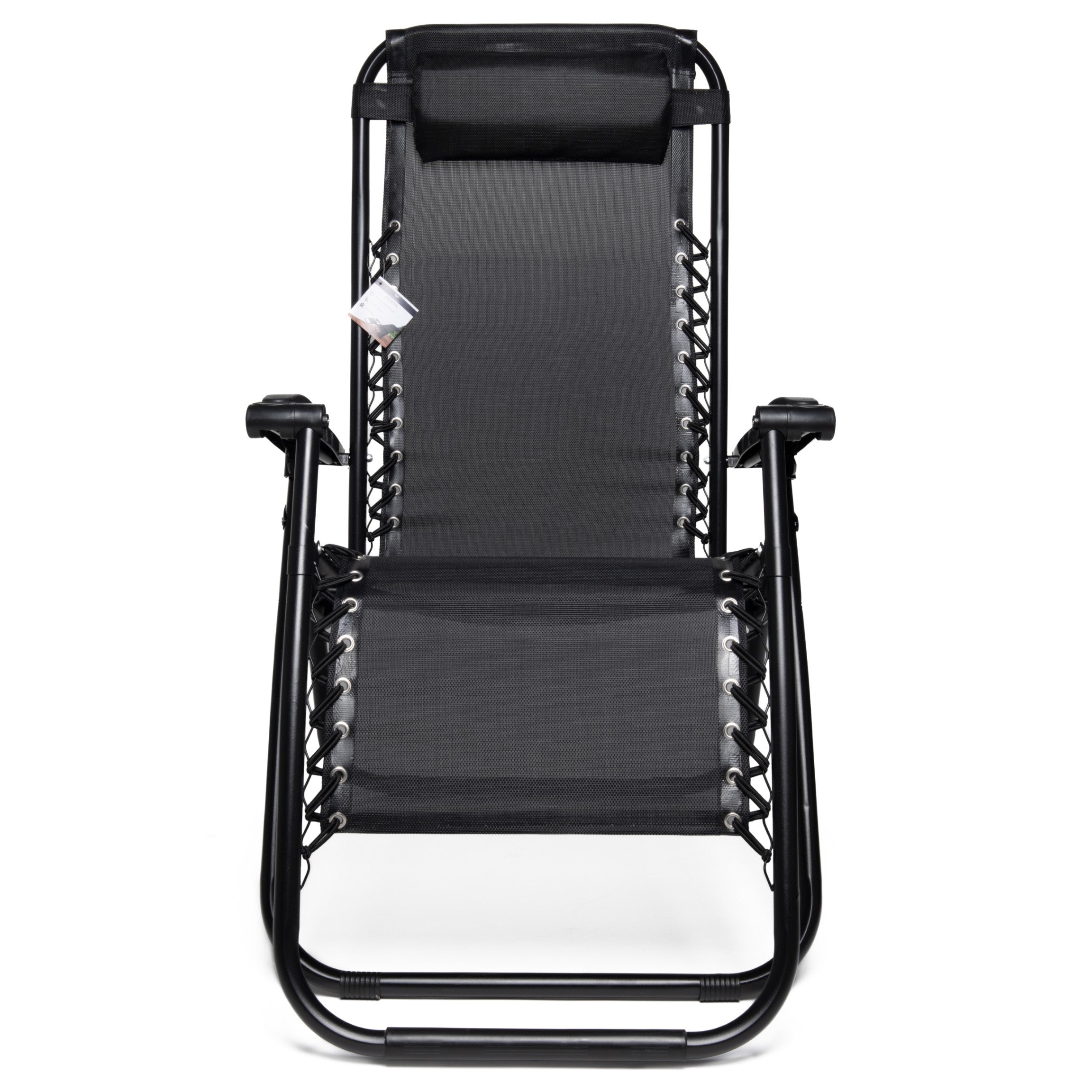 Garden Sun Lounger Hiking Chair Zero Gravity Reclining Table Black Brand no brand