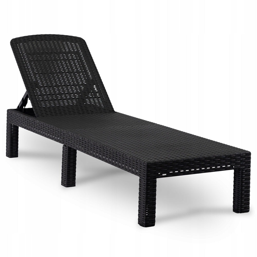 Garden Sun Lounger Rattan Tourist Folding Couch Bed ARIZONA