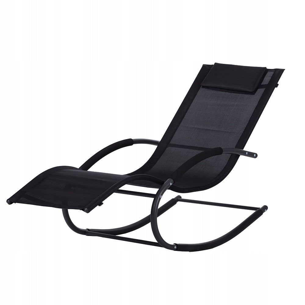 Garden Sun Lounger Rocking Armchair Black Zero Gravity Couch with Cushion Manufacturer code 5908100959097