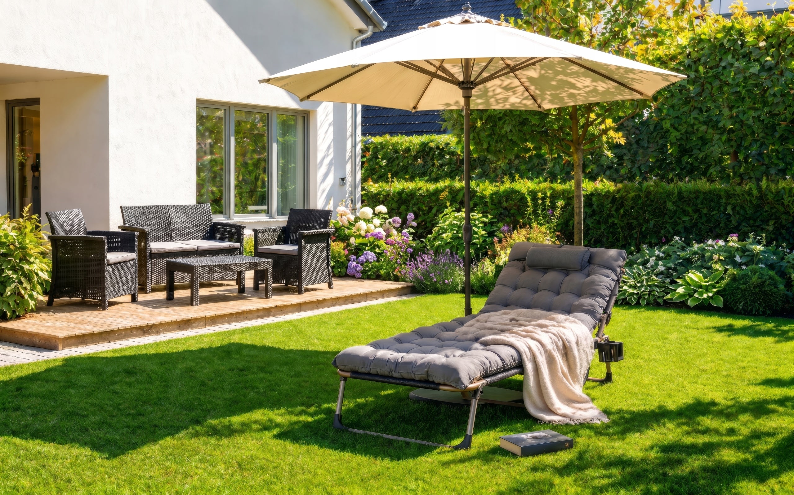 Garden Sun Lounger Tourist Folding Couch Bed Grey SATURN Manufacturer code Fotel Do Salonu z Materacem Tkanina