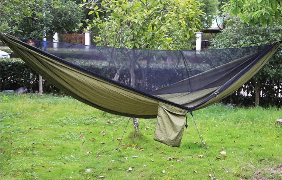 Garden Survival Hammock with Olive Mosquito Net Included Cover and Links Model HA-290-OL