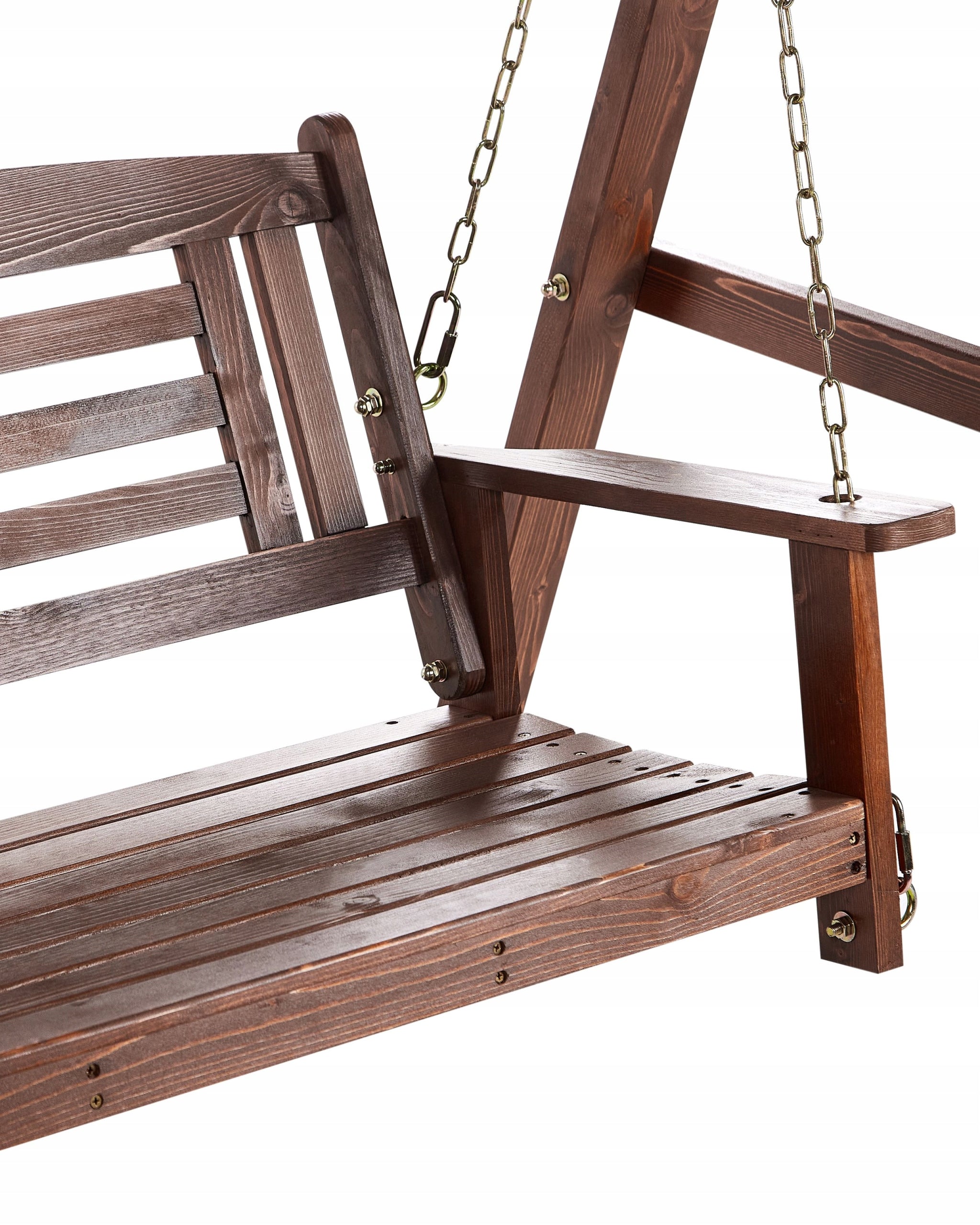 Garden Swing 2 Seater Dark Wood Seat length 100 cm