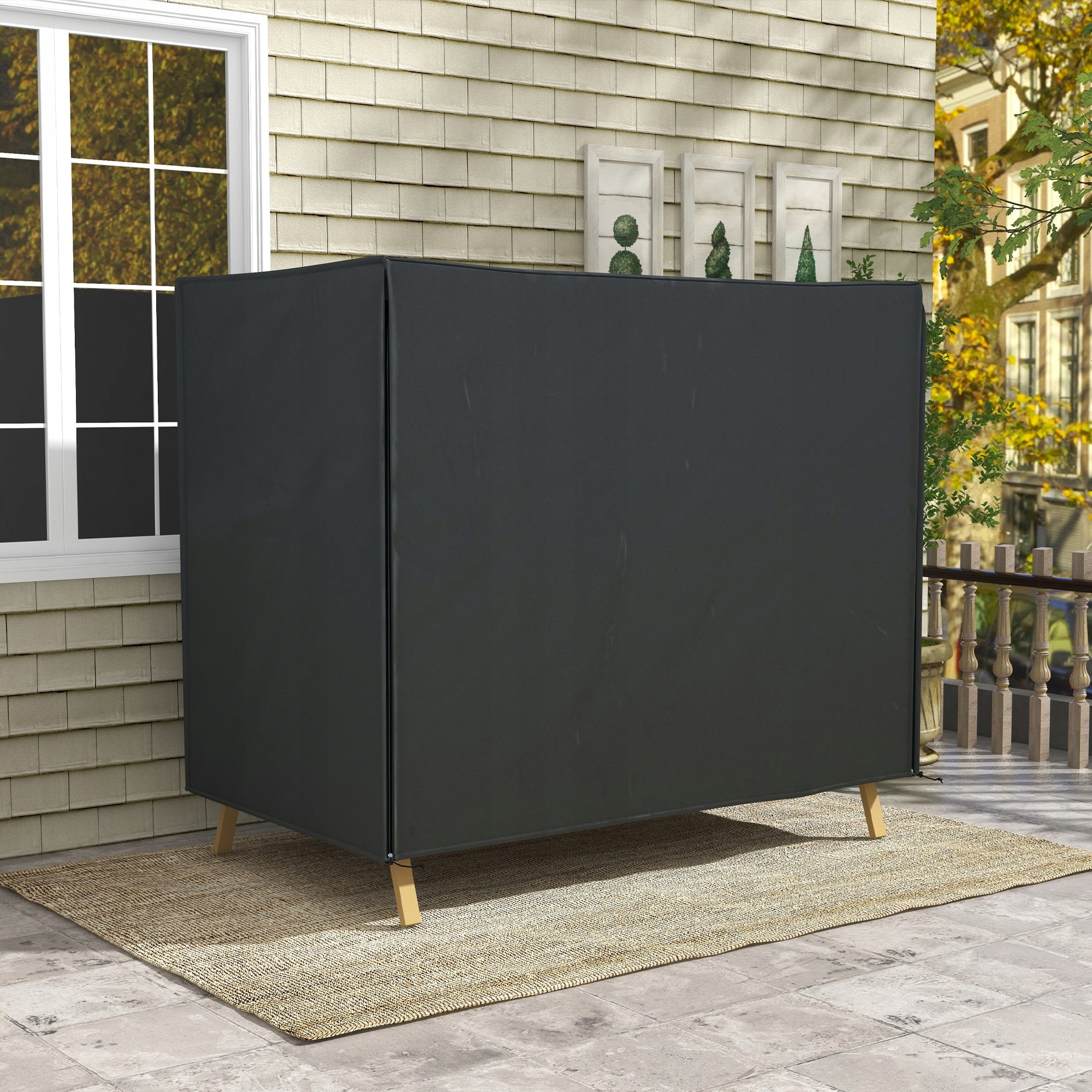 Garden Swing Cover 220x125x172 cm Black Outsunny 84A-335V00BK Length 220 cm