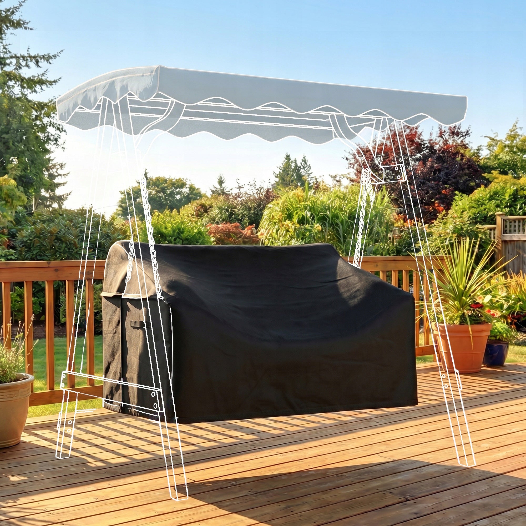 Garden Swing Cover Outsunny 2-Person, Waterproof Packaging status original