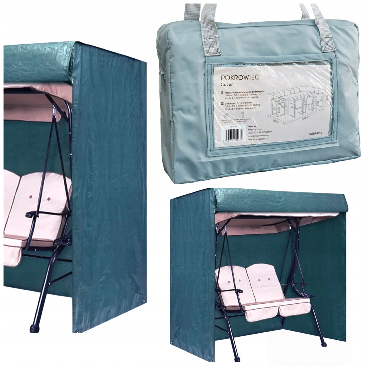 Garden Swing Cover Waterproof Large with Lock UV Resistance
