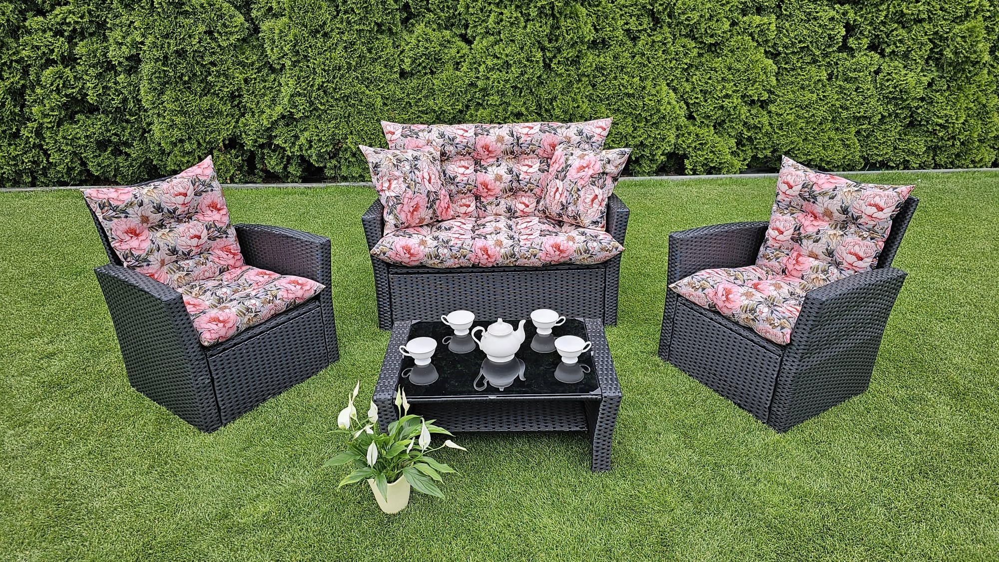Garden Swing Cushion 160x55x55+Freebie Cushions Beige - Peony Pillow width 110 cm