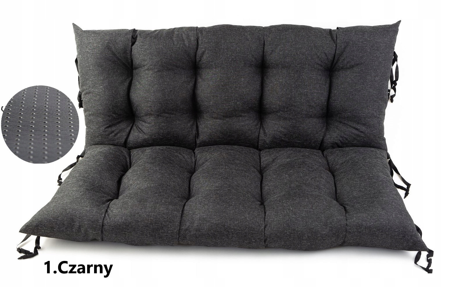 Garden Swing Cushion Bench 180x55x55 Black Linen Packaging status original