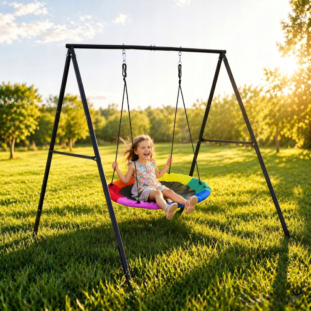 Garden Swing For Children Storks Nest 100 cm Steel Frame Packaging status original