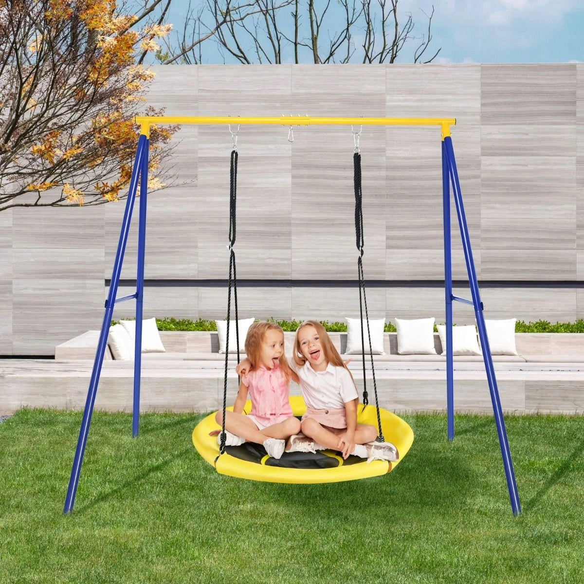 Garden Swing Frame - Heavy Duty Metal A-Frame Stand for Outdoor Swings Seat length 184 cm