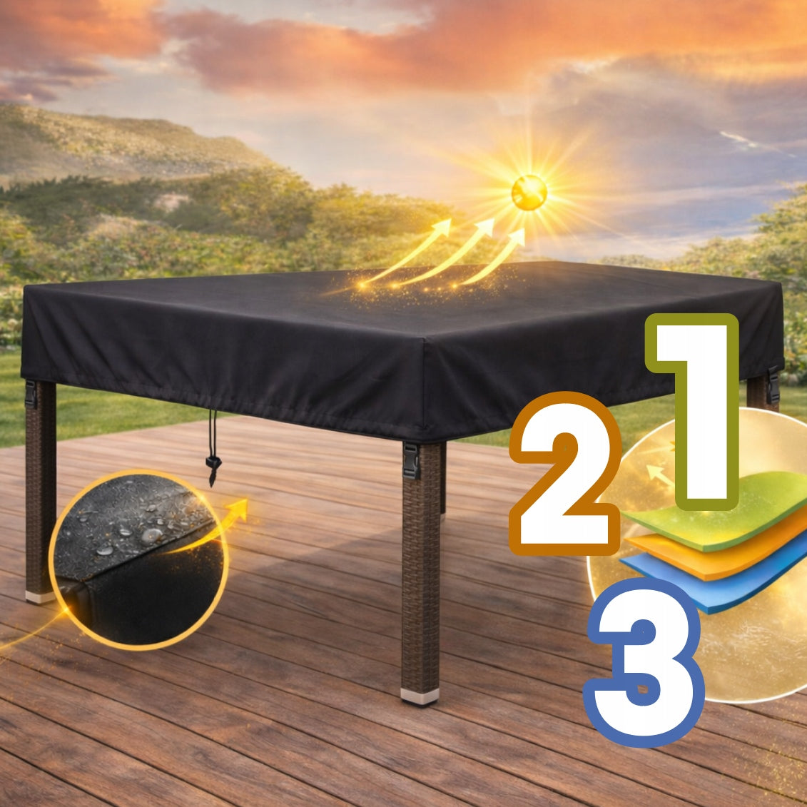 Garden Table Cover Garden Furniture Any Dimension Product width 255 cm