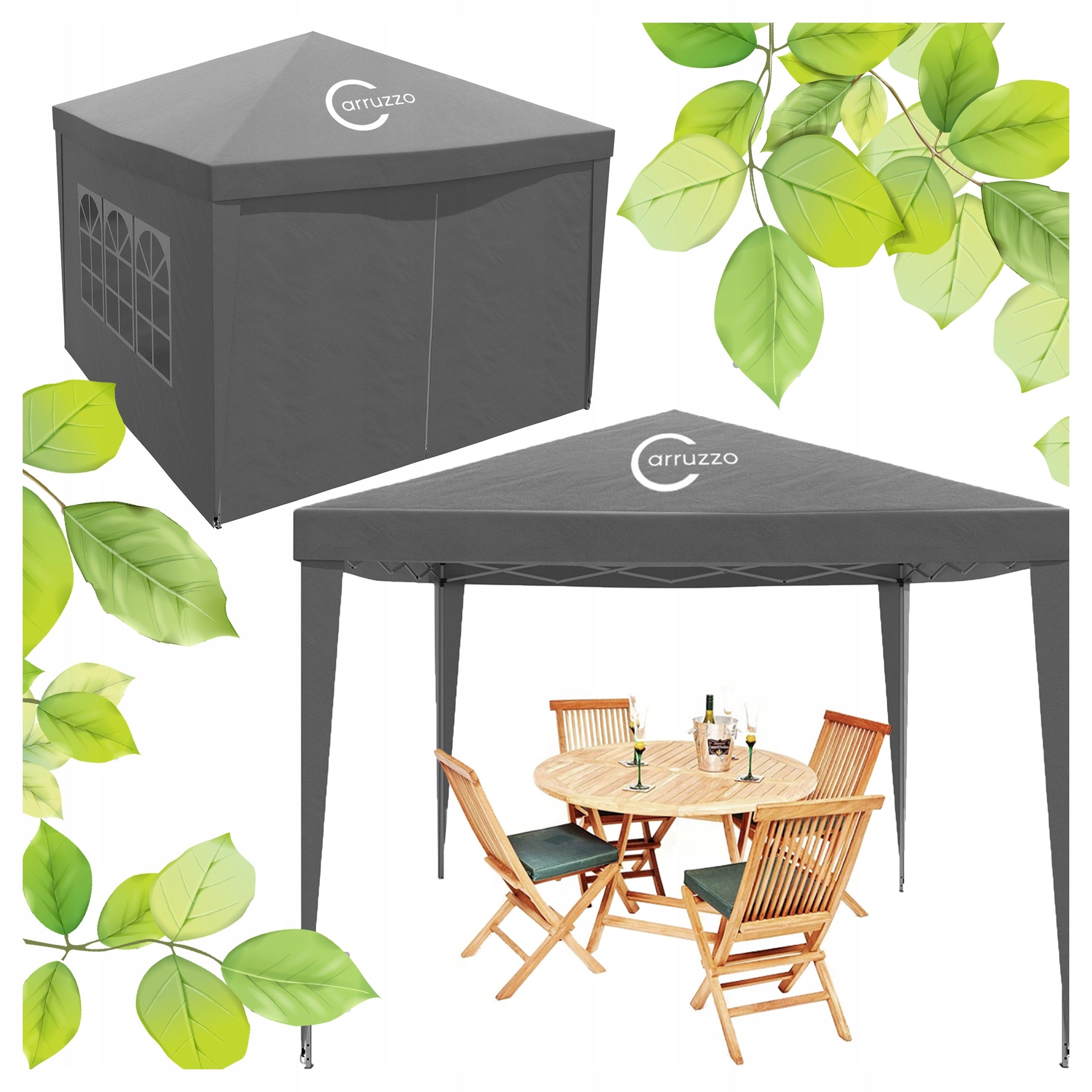 Garden Tent Pavilion Gazebo Vending Machine 3 x 3m + 4 Deluxe Walls For Garden Packaging status original