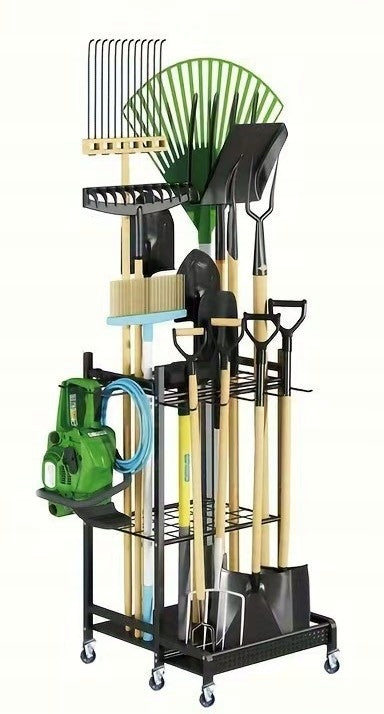 Garden Tool Rack Garage Organizer 35 Seats Hook Carbon Steel