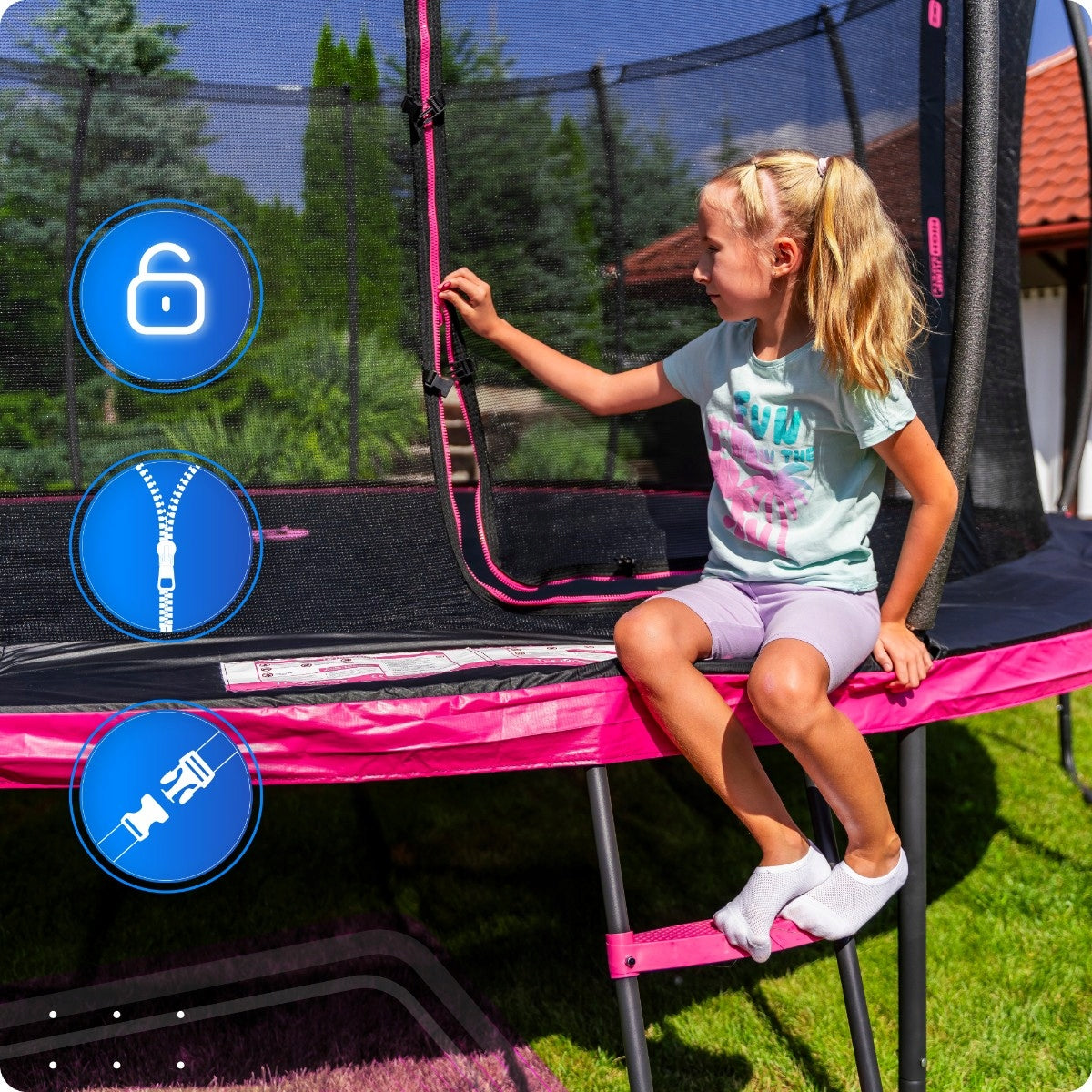 Garden Trampoline 14ft 427CM strong for children easy assembly Thunder Brand Thunder