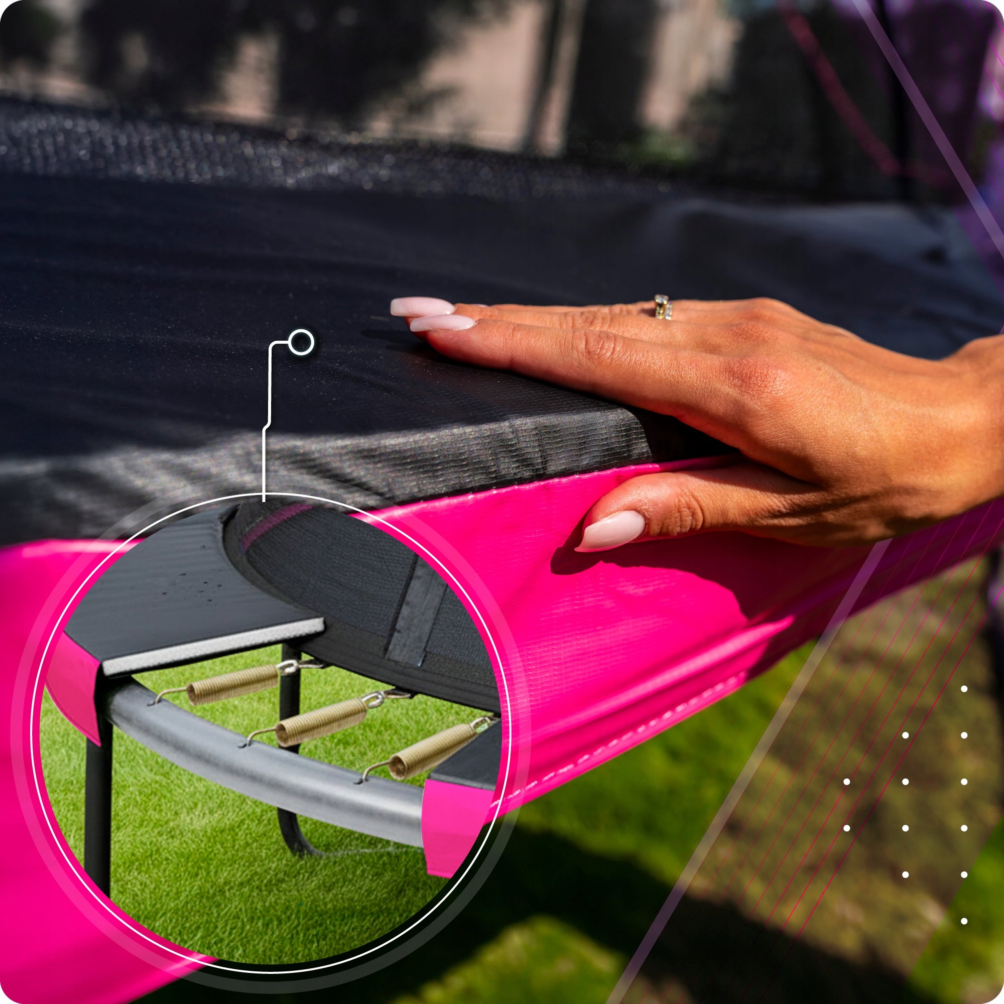 Garden Trampoline 14ft 427CM strong for children easy assembly Thunder Number of springs/ropes 80