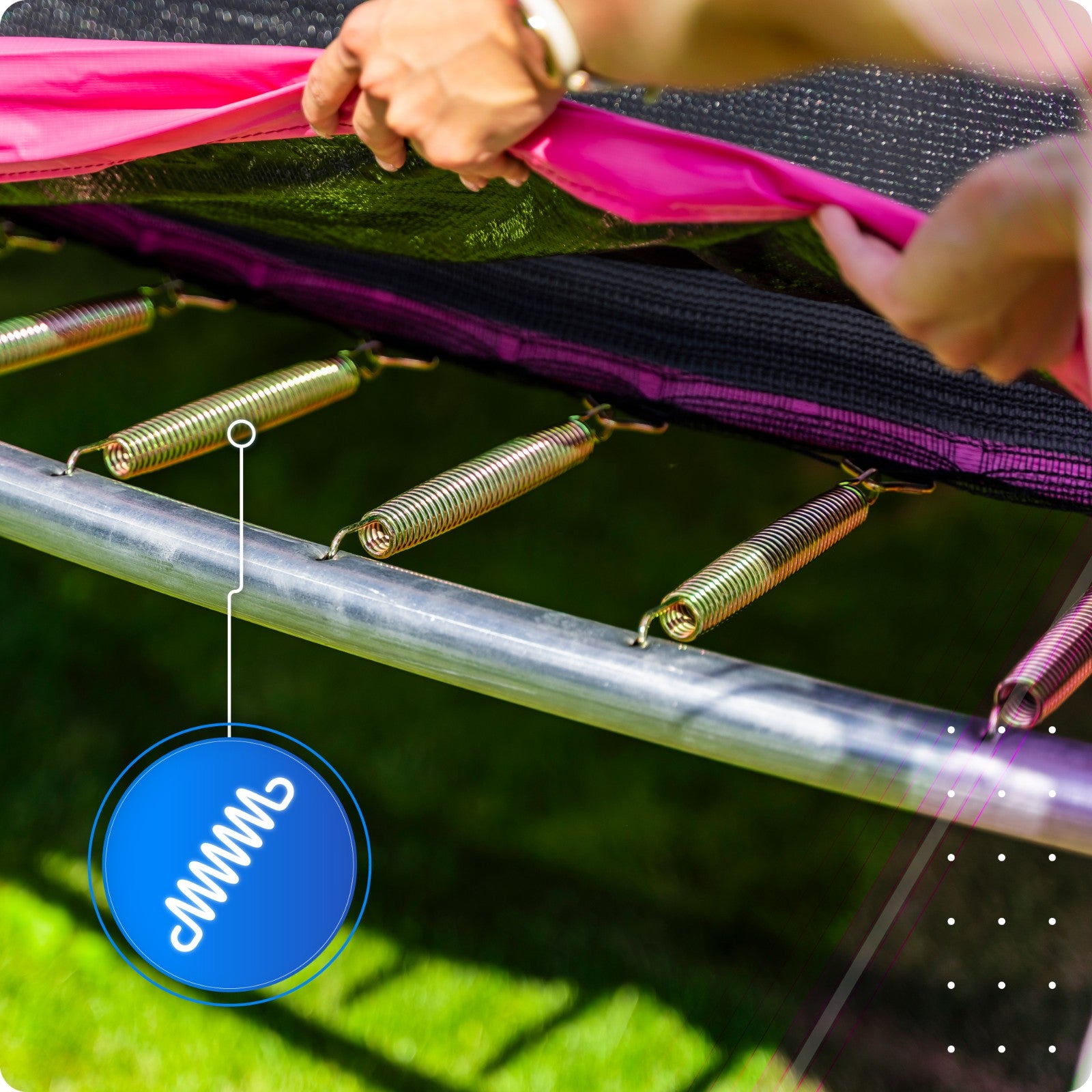 Garden Trampoline 8ft 244CM resilient mat easy assembly fun Thunder Net height 180 cm