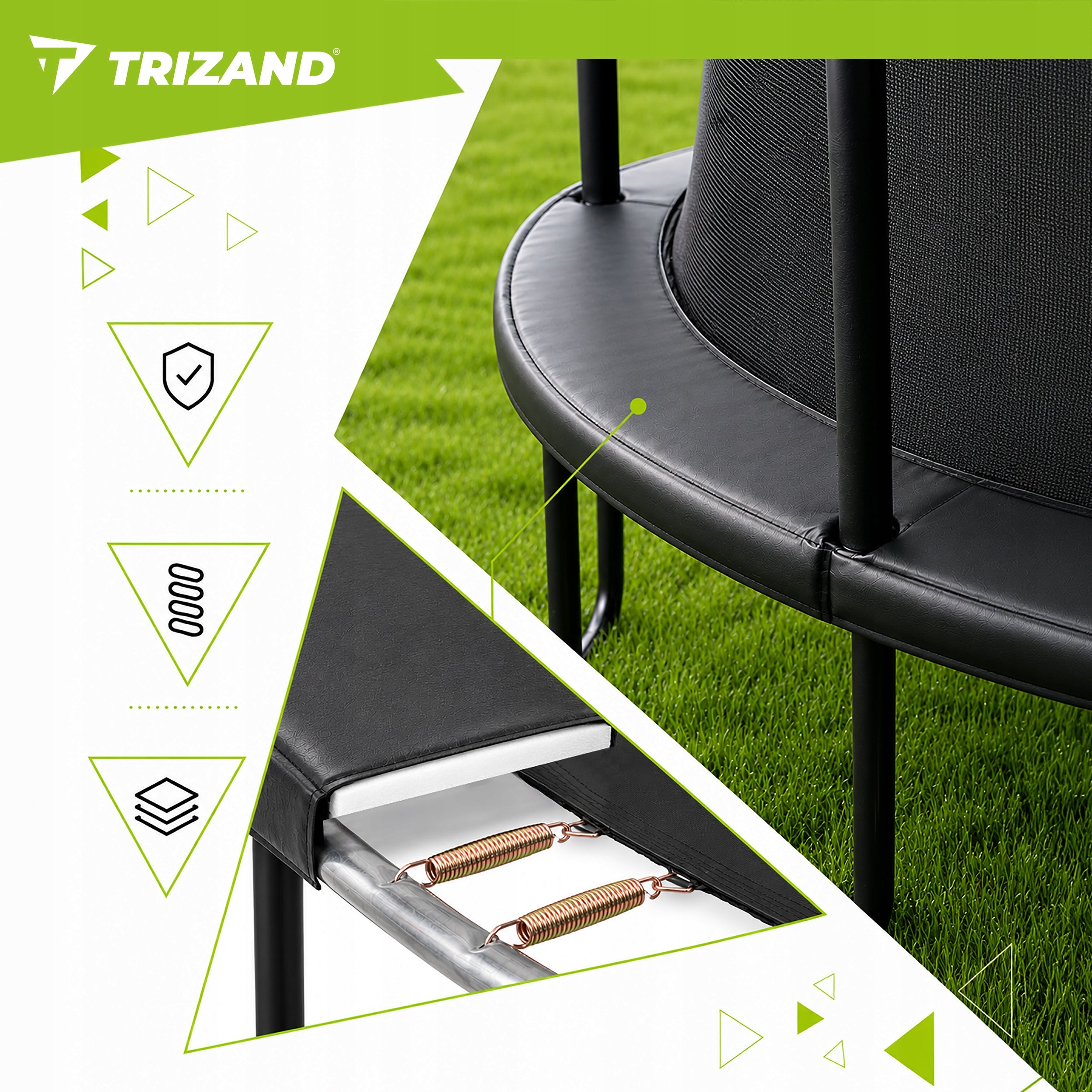 Garden Trampoline for Children with Mesh Ladder 366cm Large 150 kg Premium Brand Trizand