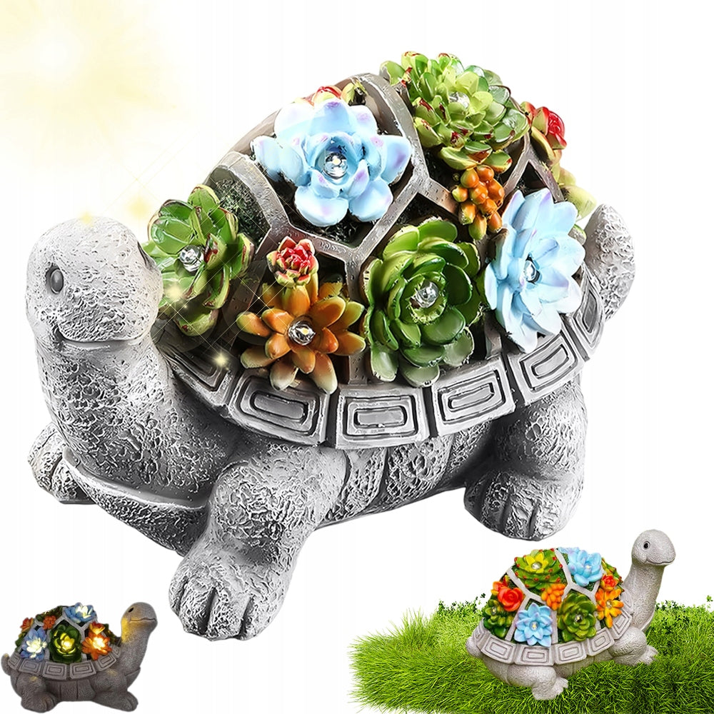 Garden Turtle Solar Lamp Figurine For Garden Dwarf Led Ornaments Decorations