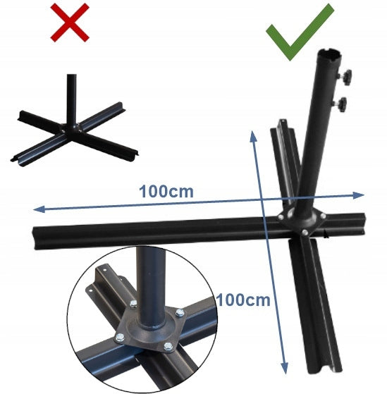 Garden UMBRELLA 350cm FOLDING SOLID WITH BOOM FRILL + COVER Diameter/width 350 cm