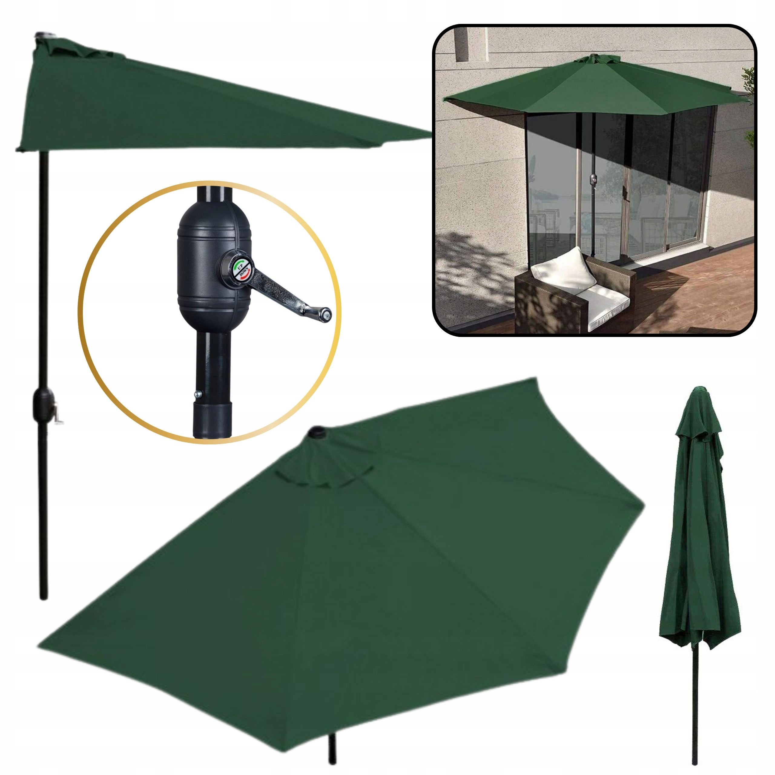 Garden UMBRELLA HALF-UMBRELLA BALCONY CANOPY wall for terrace balcony 270cm