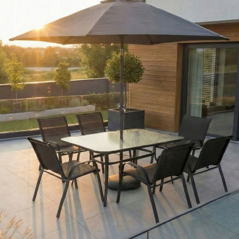 Garden Umbrella 3m LARGE GREY ADJUSTABLE Terrace 300cm BALCONY SOLID Manufacturer code H23003P