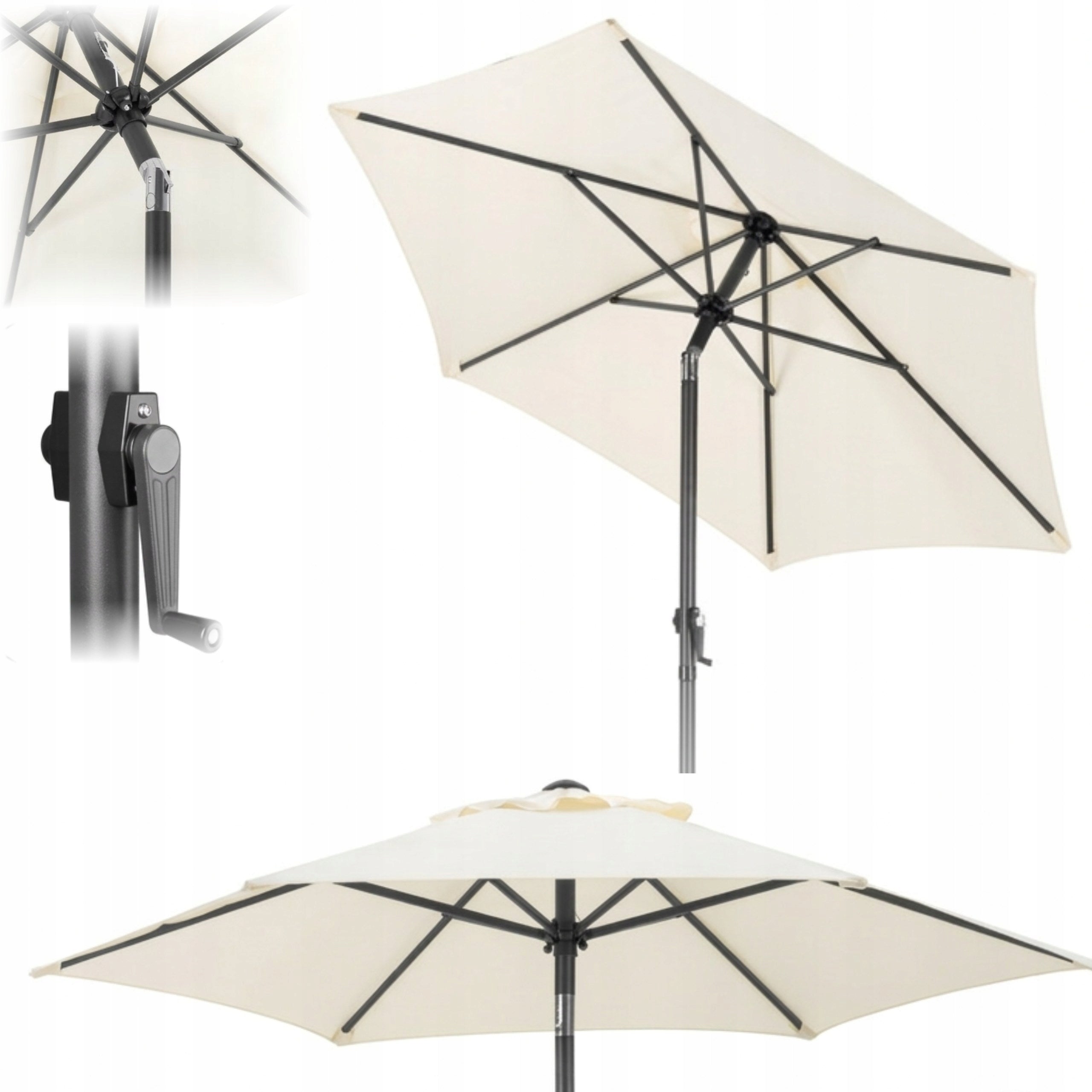 Garden Umbrella Balcony Folding Adjustable 200cm UV For Terrace Beige Manufacturer code 200cm UV Na Taras Beżowy