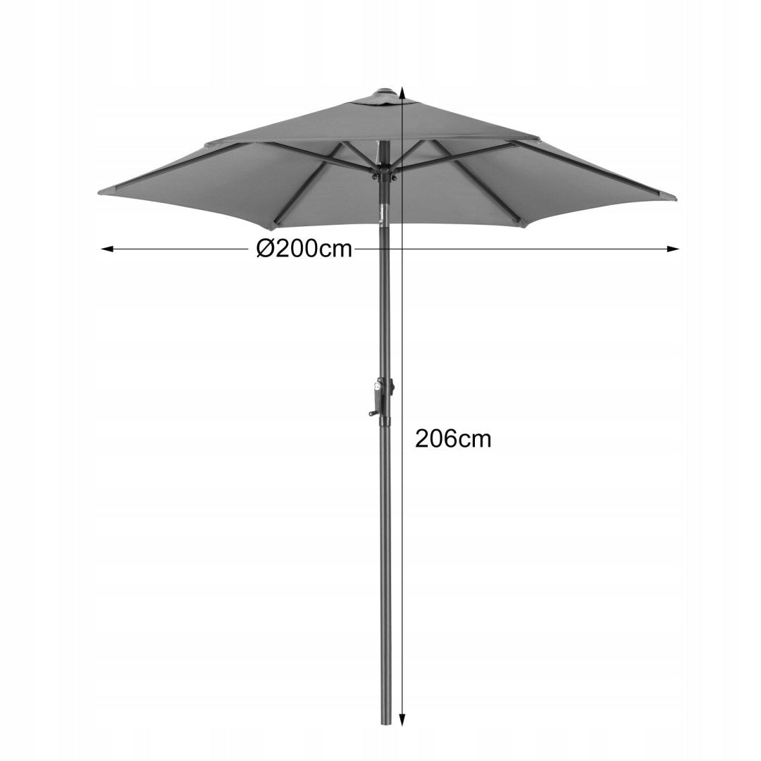 Garden Umbrella Balcony Folding Broken 200cm UV Grey Folding Large Diameter/width 200 cm