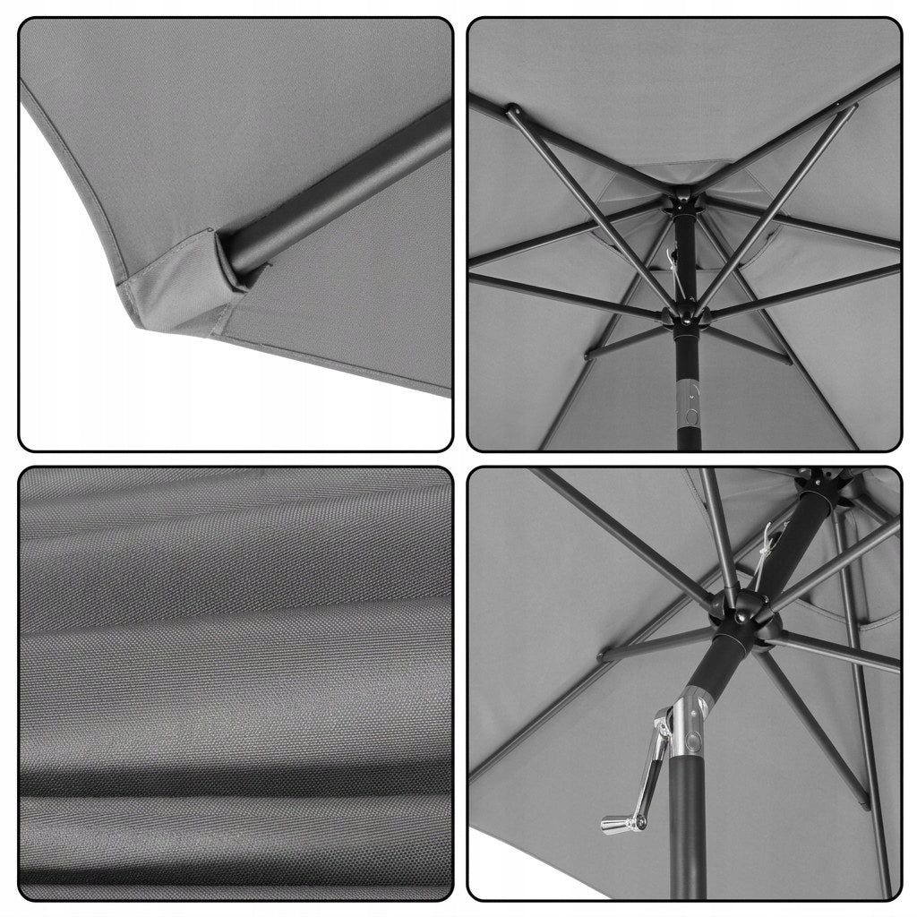 Garden Umbrella Balcony Folding Broken 200cm UV Grey Folding Large Manufacturer no brand