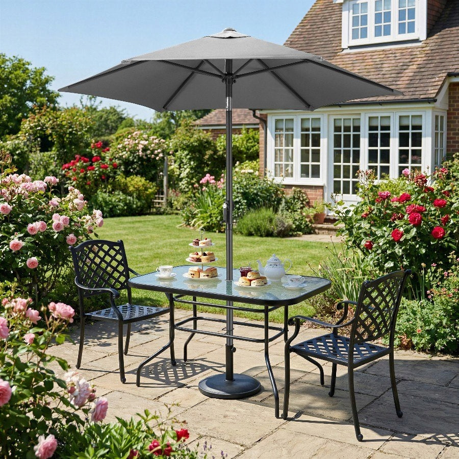 Garden Umbrella Balcony Folding Broken 200cm UV Grey Folding Large Product height 206 cm