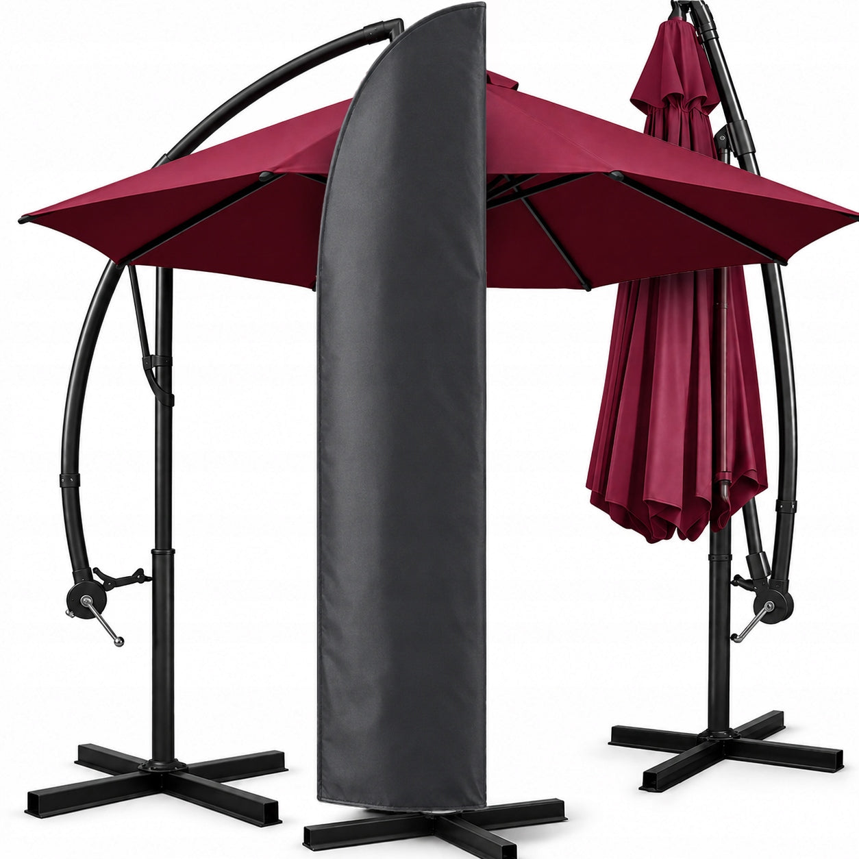 Garden Umbrella Cover 192 x 44 x 192 cm Black Strong
