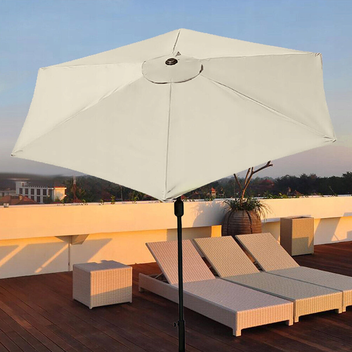 Garden Umbrella Cover 6 Arms 300cm Beige Waterproof Manufacturer no brand