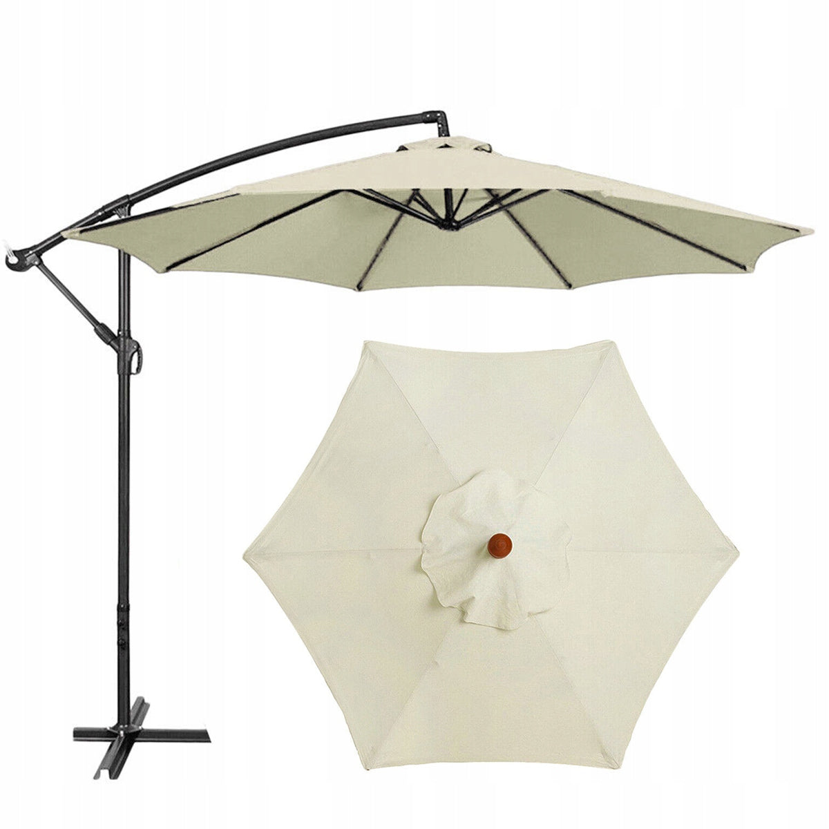 Garden Umbrella Cover 6 Arms 300cm Beige Waterproof Product height 300 cm