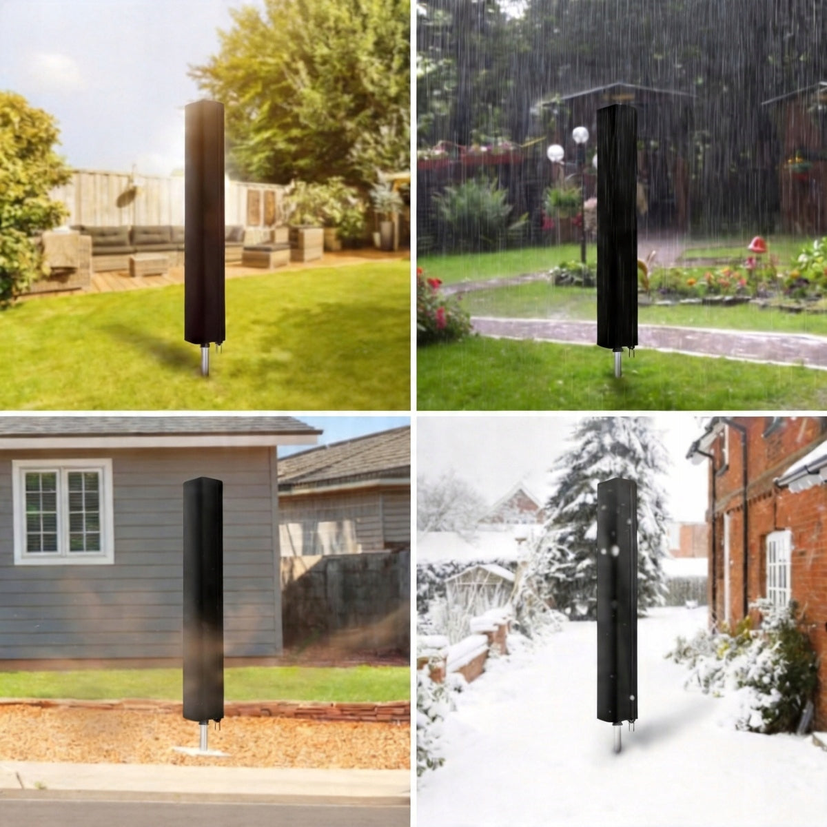 Garden Umbrella Cover WATERPROOF Garden Covers LONG Color black