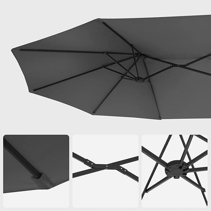 Garden Umbrella Double Large UV Protection Grey Color gray