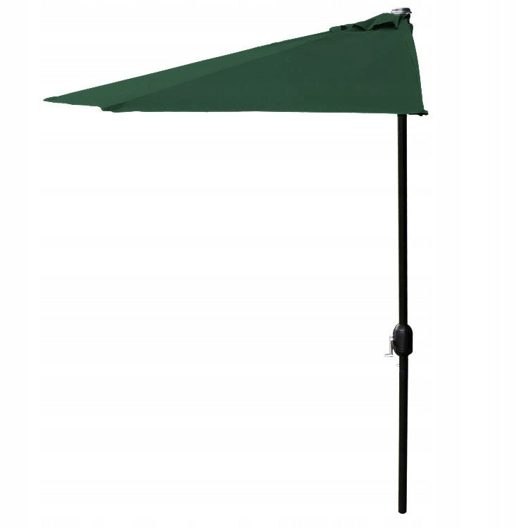 Garden Umbrella Folding Half-Umbrella Wall For Terrace 2,7 m Green Diameter/width 270 cm