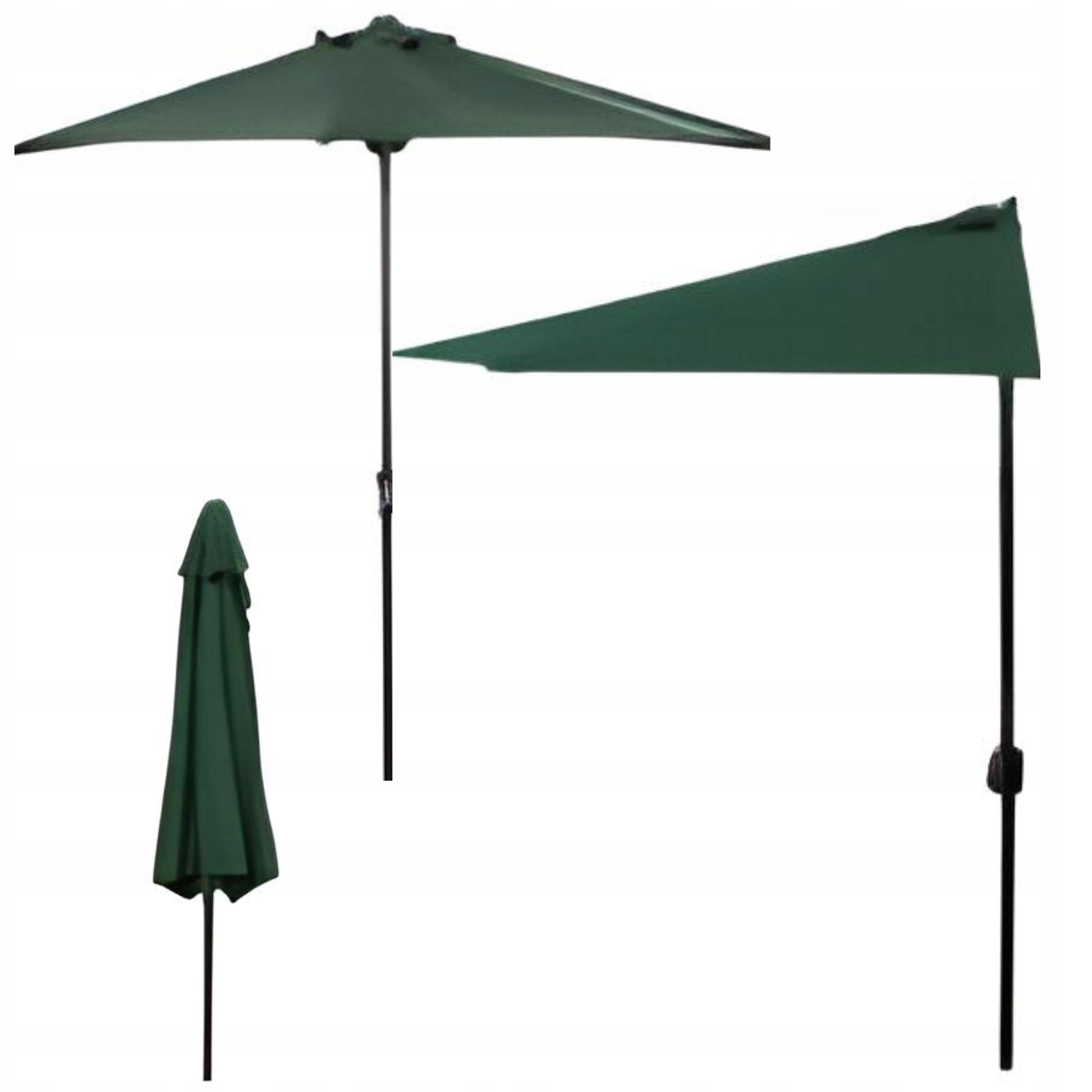 Garden Umbrella Half Wall Umbrella For Terrace Balcony Camping 2,7 M Green