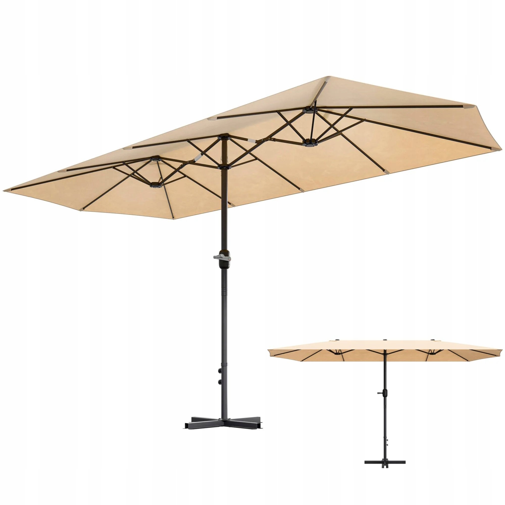 Garden Umbrella Large 450x265cm UV50+Steel Frame Base Cover