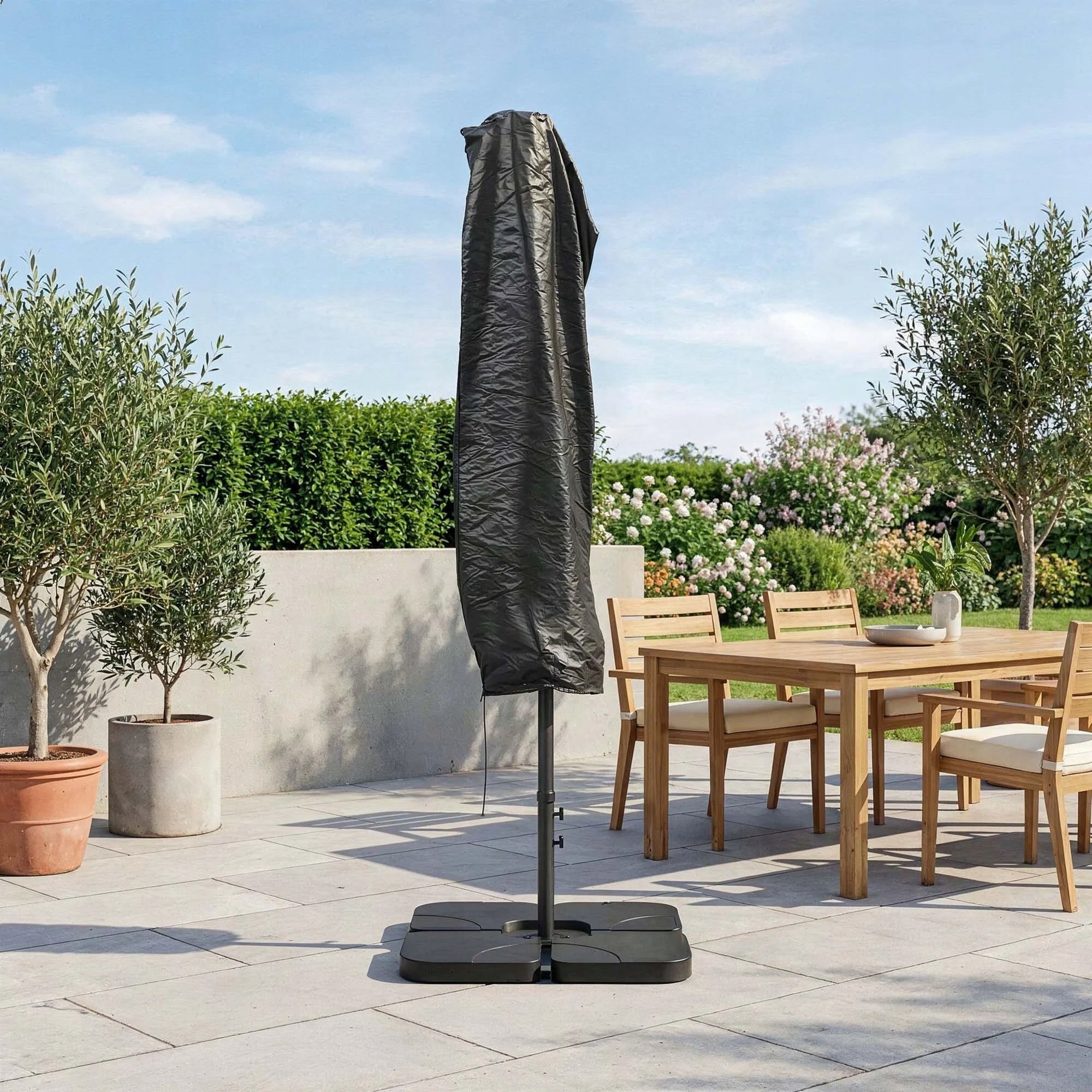 Garden Umbrella Large 450x265x240 cm Folding UV50+ Cover Product height 240 cm