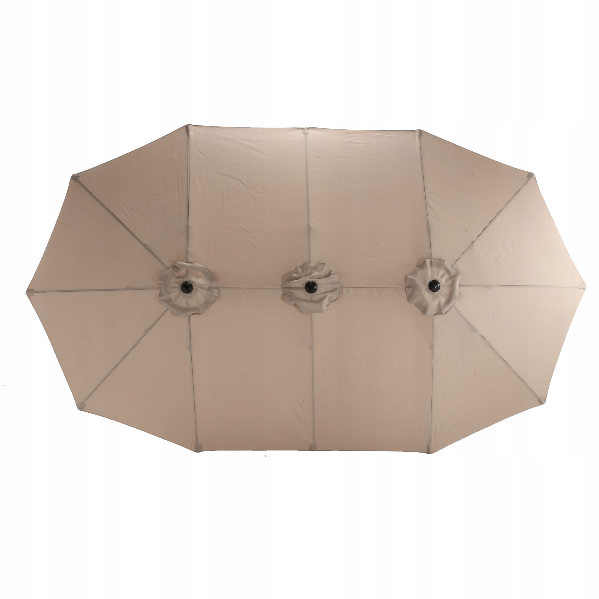 Garden Umbrella Large 450x267x255cm Folding Double xxl khaki with crank Diameter/width 453 cm