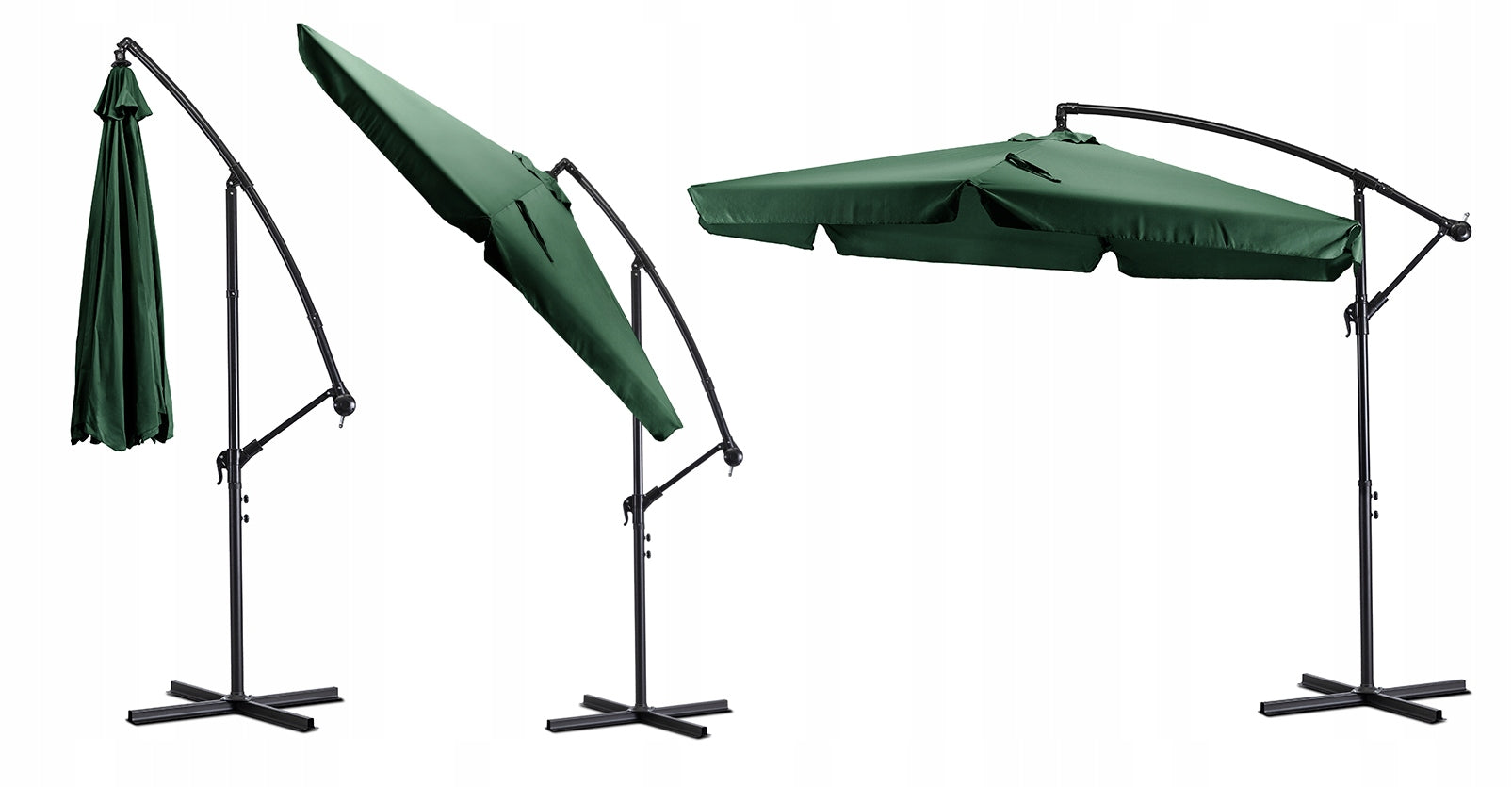 Garden Umbrella Large Folding for Terrace Green + COVER AKRON 300cm Kind with boom