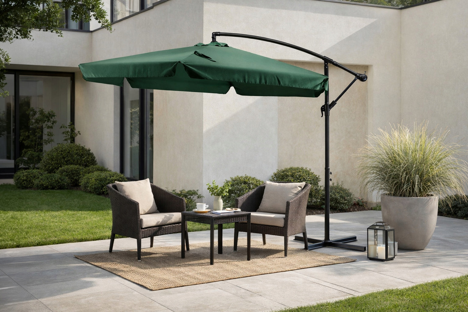 Garden Umbrella Large Folding for Terrace Green + COVER AKRON 300cm Packaging status original