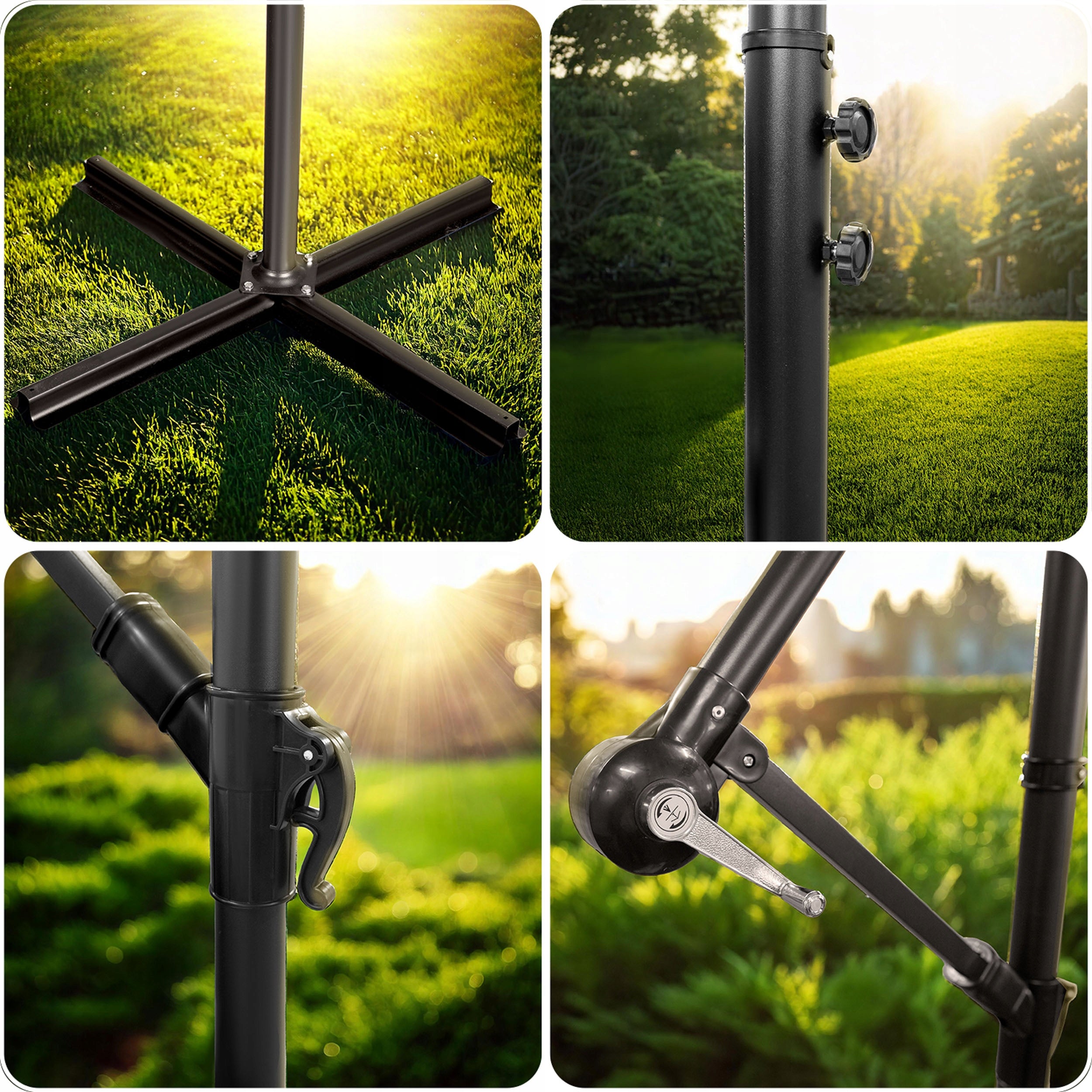 Garden Umbrella Large Folding with Boom Cover 6 Segments Ø 350cm Product weight with unit packaging 14.4 kg