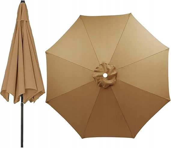 Garden Umbrella Plating 8 Arms 300cm Canopy Brown BB1