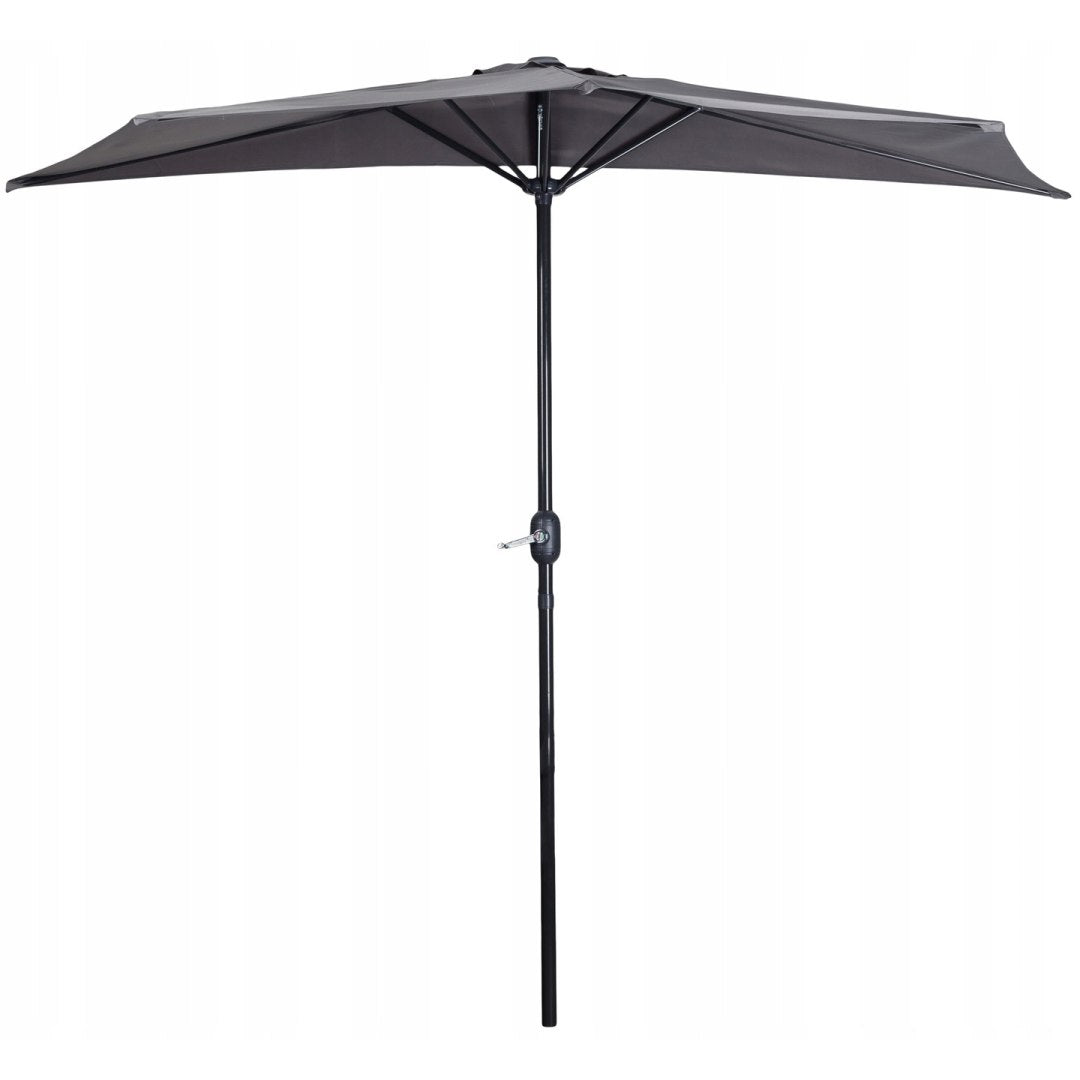 Garden Umbrella Semi-Umbrella Wall Balcony For Terrace Folding 270cm Grey Packaging status original