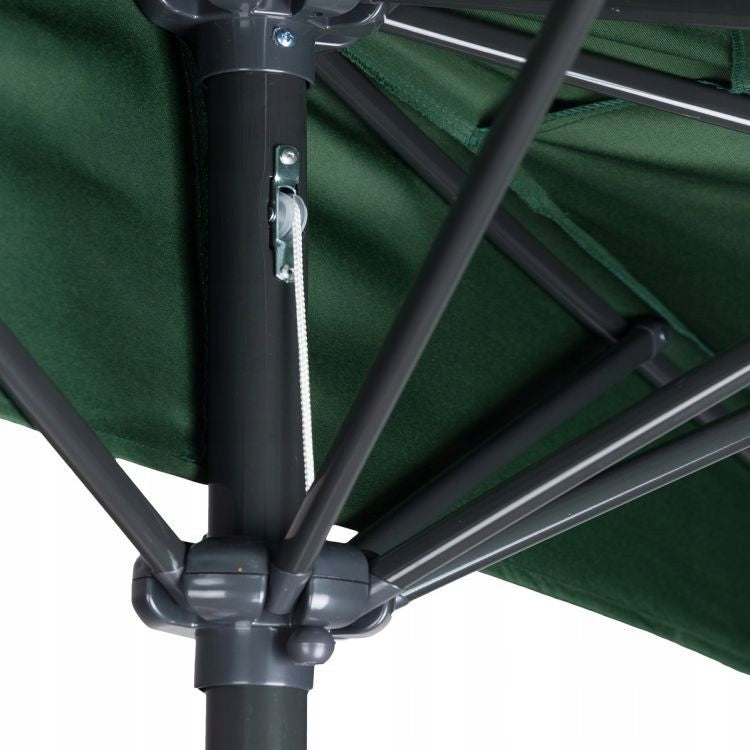 Garden Umbrella for Terrace Wall Balcony Folding 2,7m Half-Umbrella Green Diameter/width 270 cm